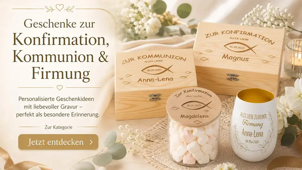 Gastgeschenk, Personalisierte Geschenke, Konfirmation, Holzkiste, Schriftzug