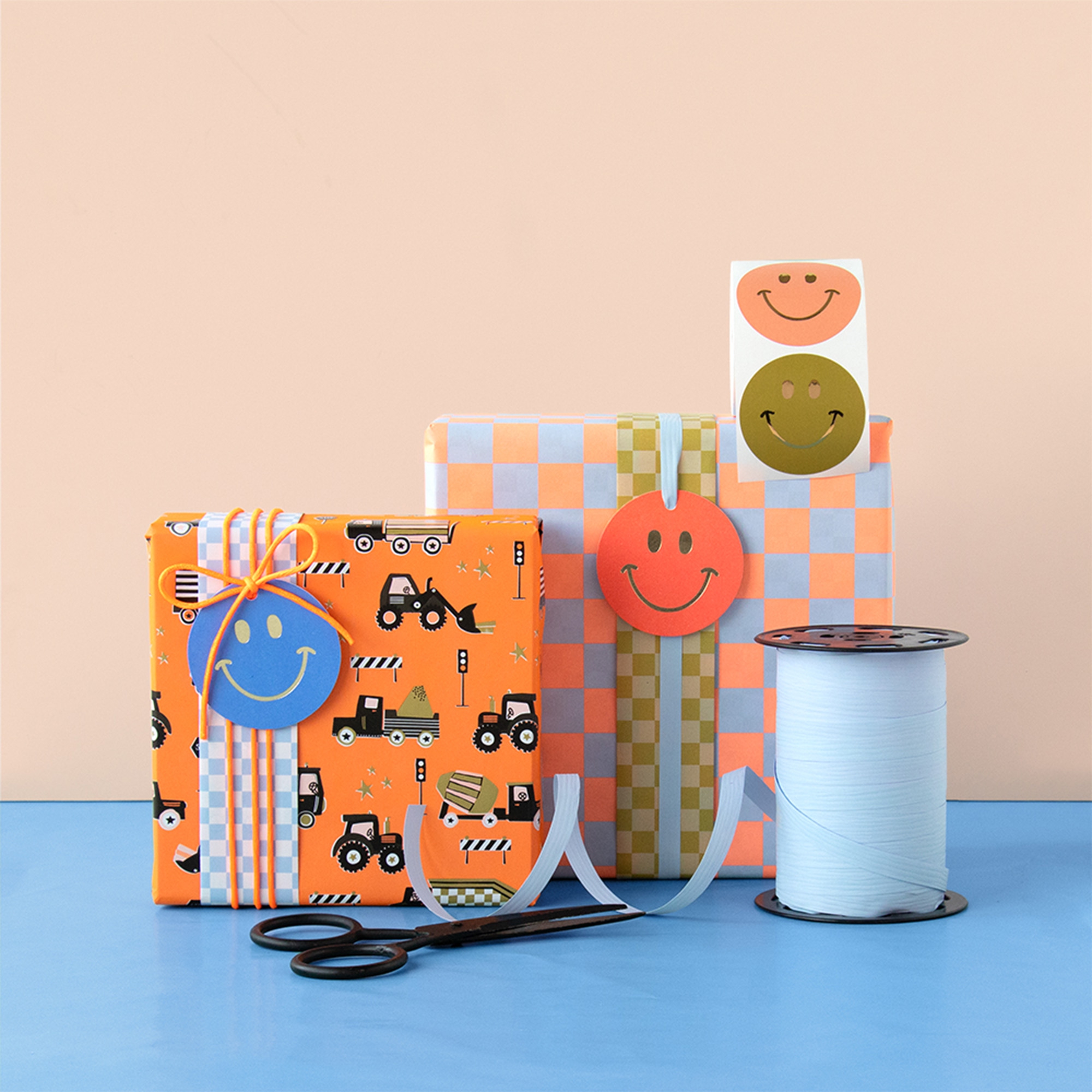 Geschenkpapier Orange "Fahrzeuge" 3 m Geschenkpapier Orange "Fahrzeuge" 3 m