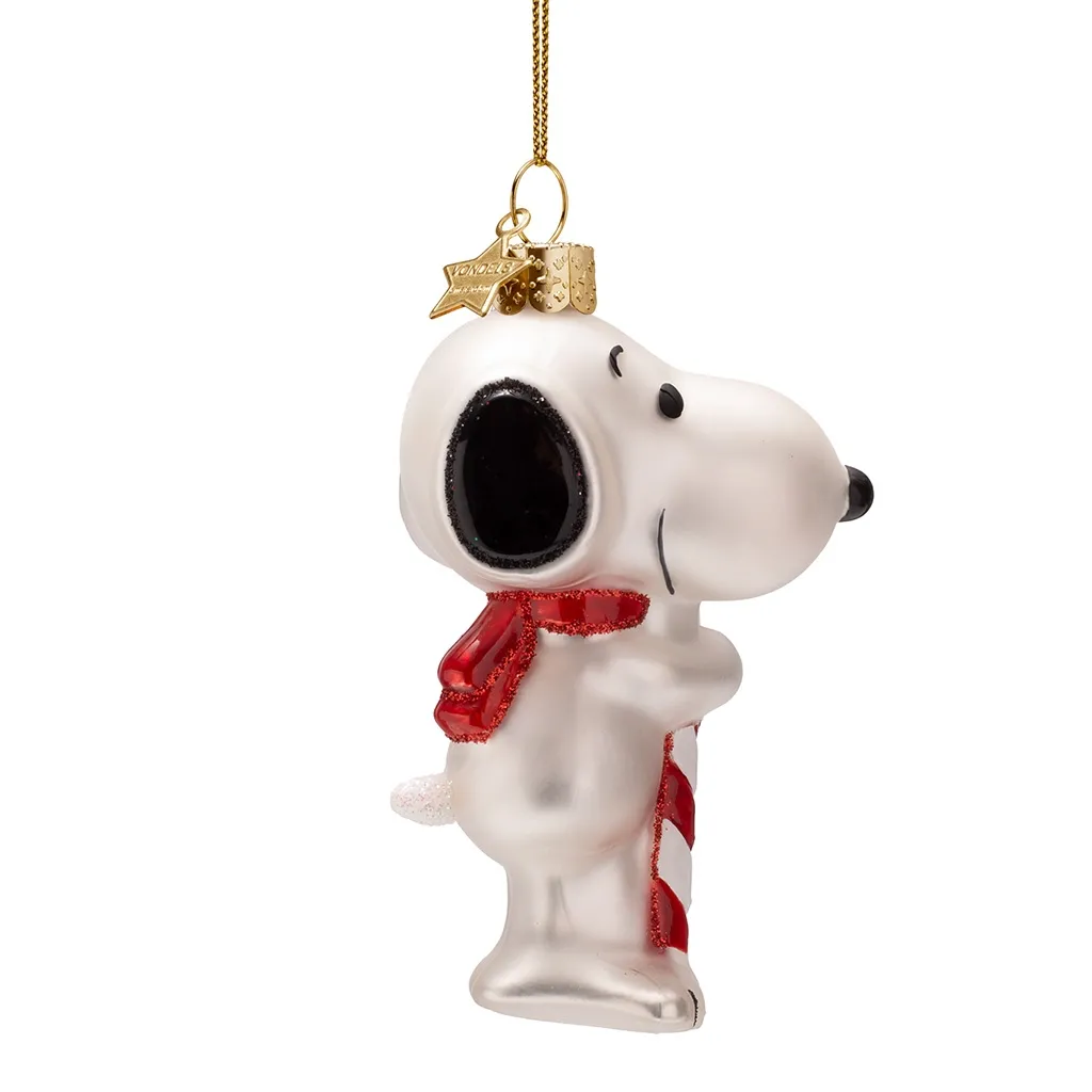 Vondels Weihnachtskugel "Snoopy mit Zuckerstange"