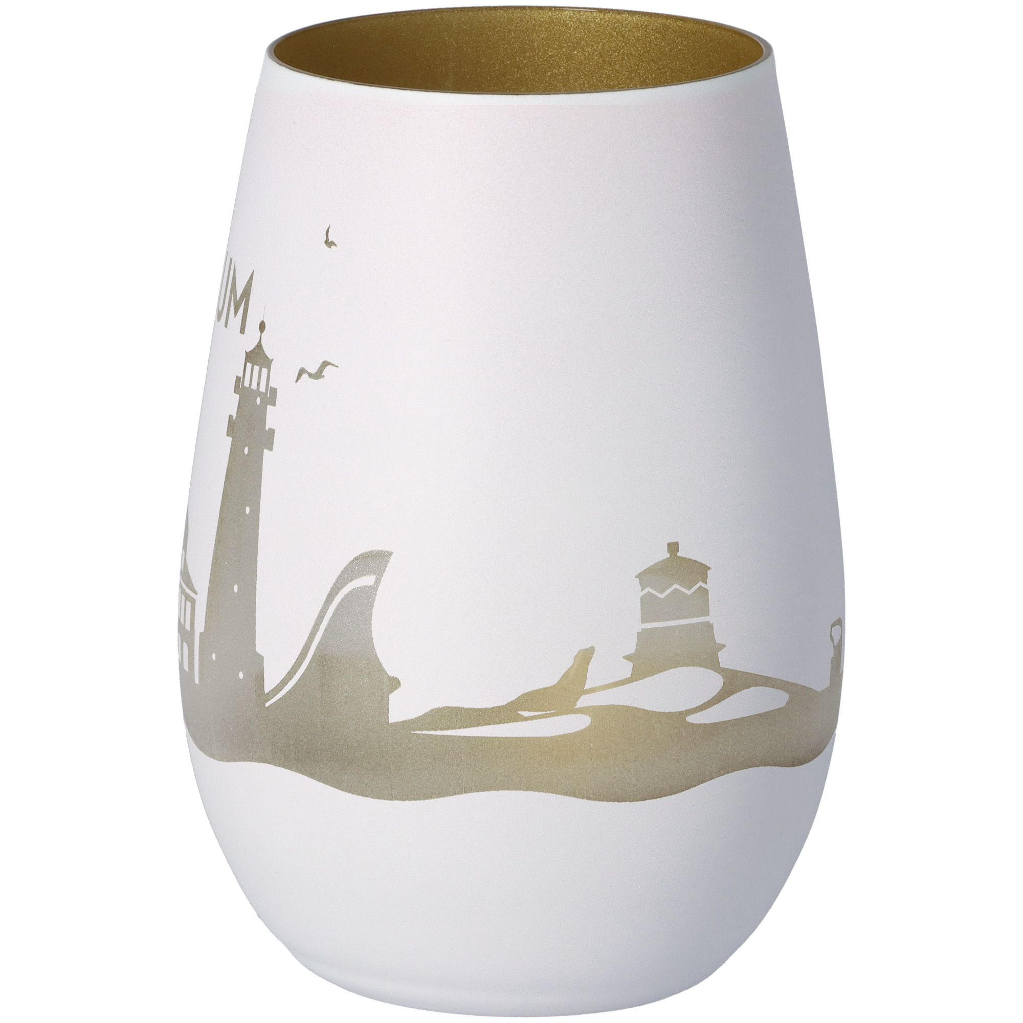 Windlicht Skyline Büsum Weiß/Gold Windlicht Skyline Büsum Weiß/Gold