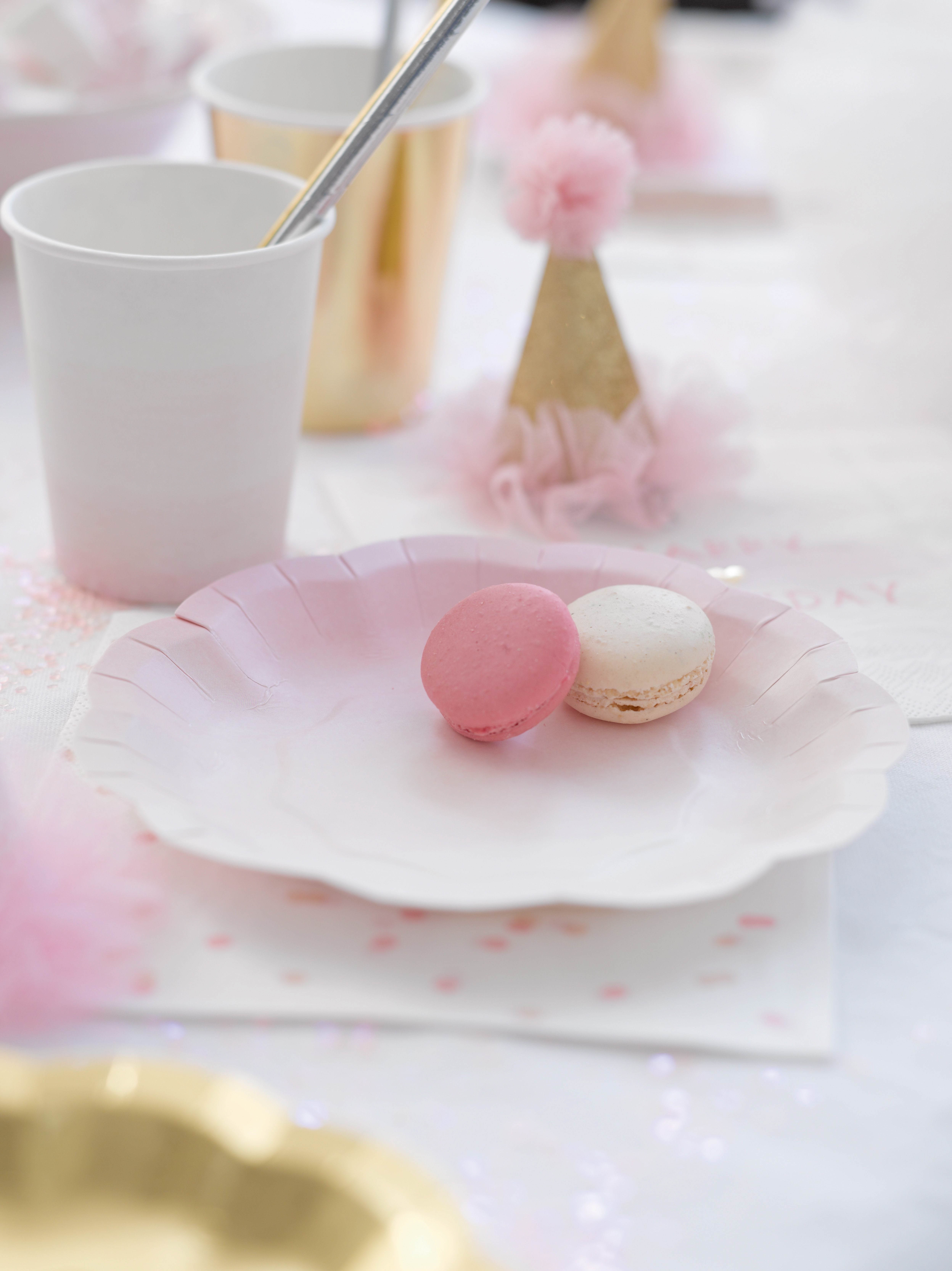 Wir lieben Rosa - 12 Pappbecher Gold & Rosa