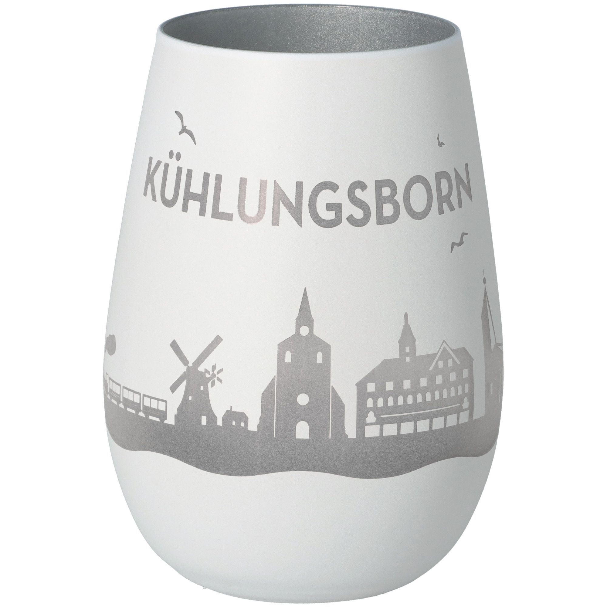 Windlicht Skyline Kühlungsborn Weiß/Silber Windlicht Skyline Kühlungsborn Weiß/Silber