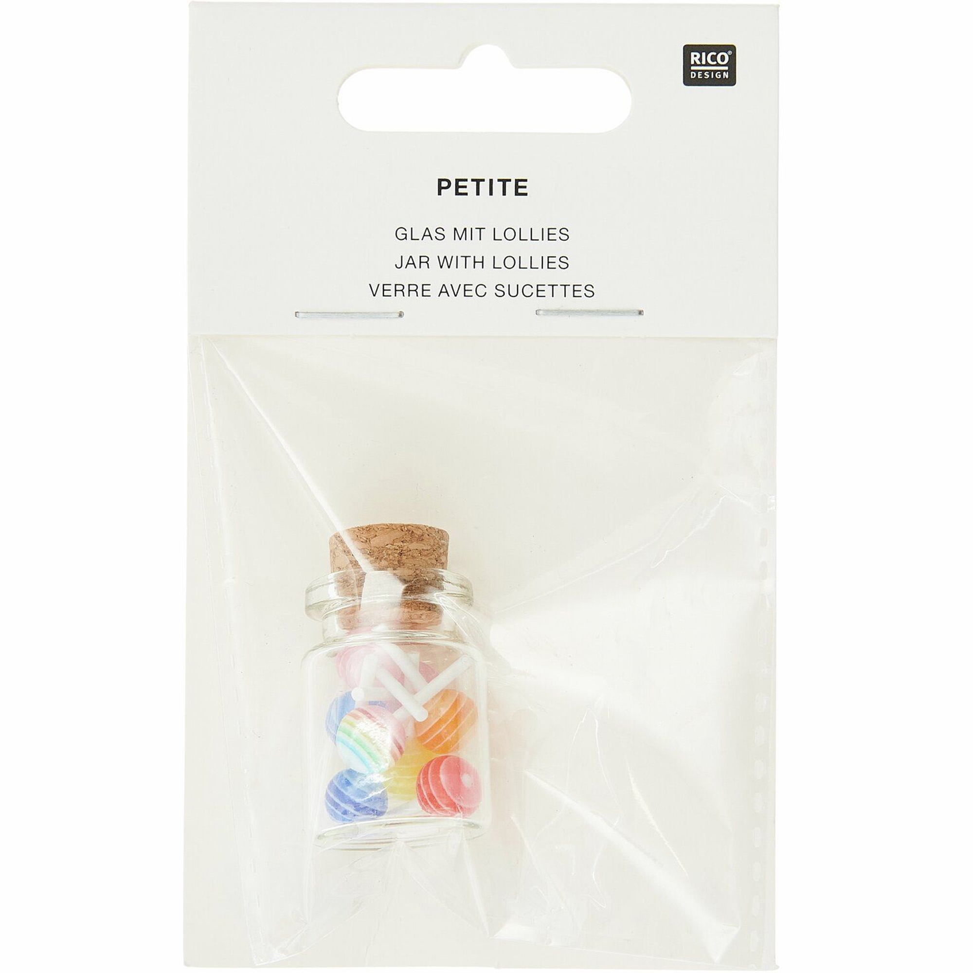 Miniatur "Glas mit Lollies" für die Wichteltür Flasche