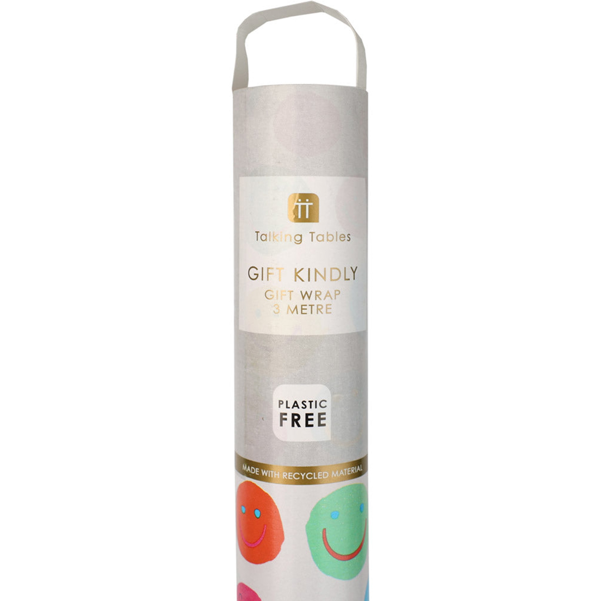 Geschenkpapierrolle "Happy Face" 3m x 70cm Flasche