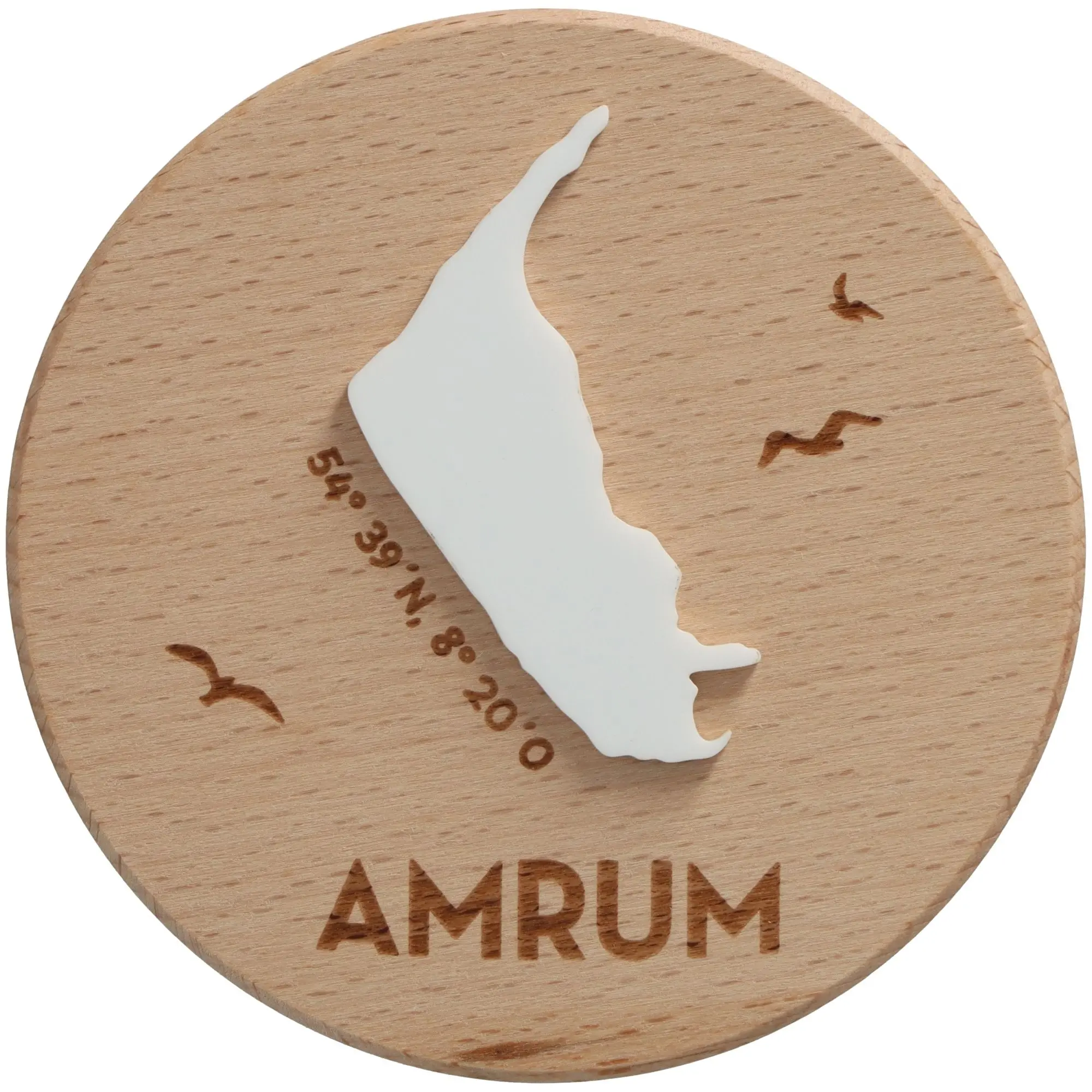 Geschenkglas Skyline "Amrum Silhouette" Weiß 530 ml