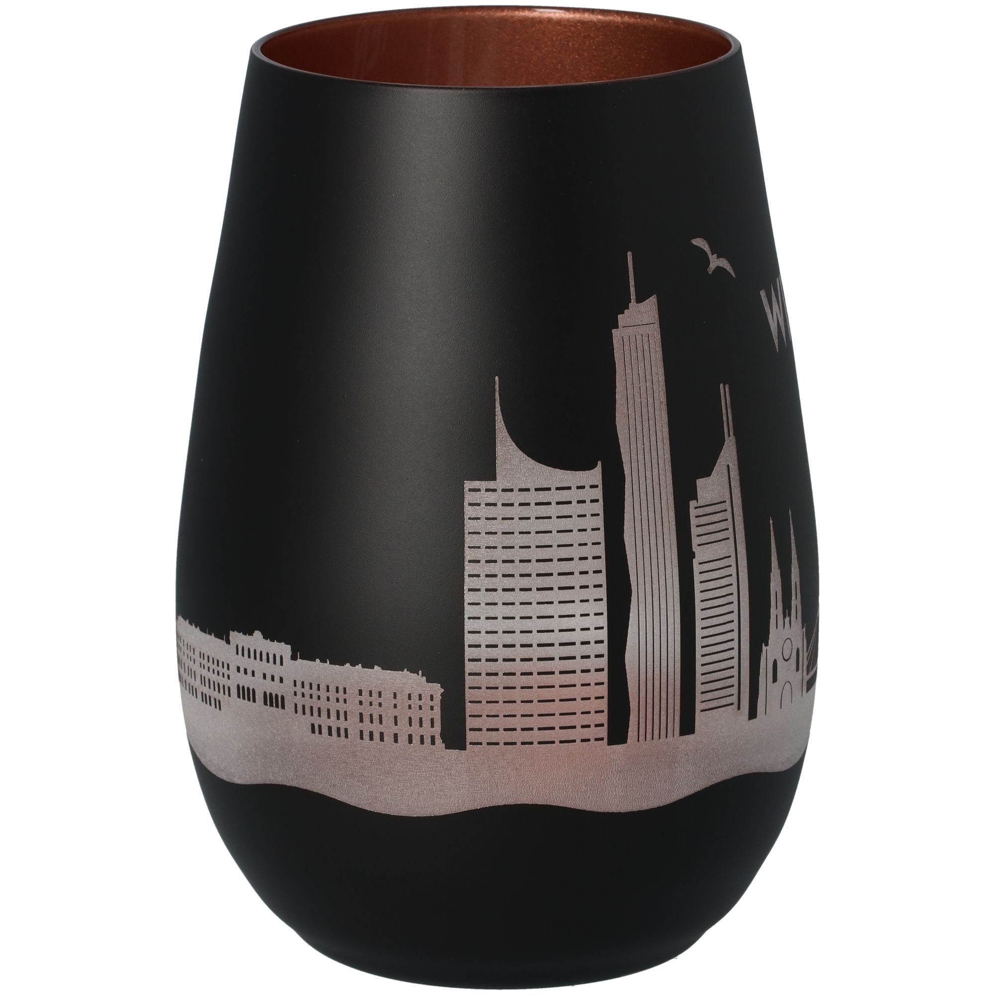 Windlicht Skyline Wien Schwarz/Bronze