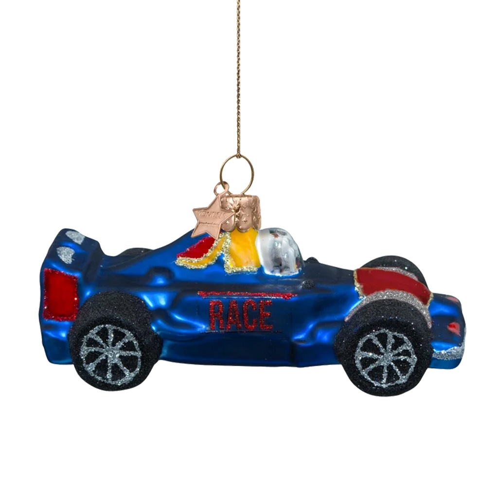 Autoanhänger, Rennauto, Blau, Glitzernde Räder, Aufhängung