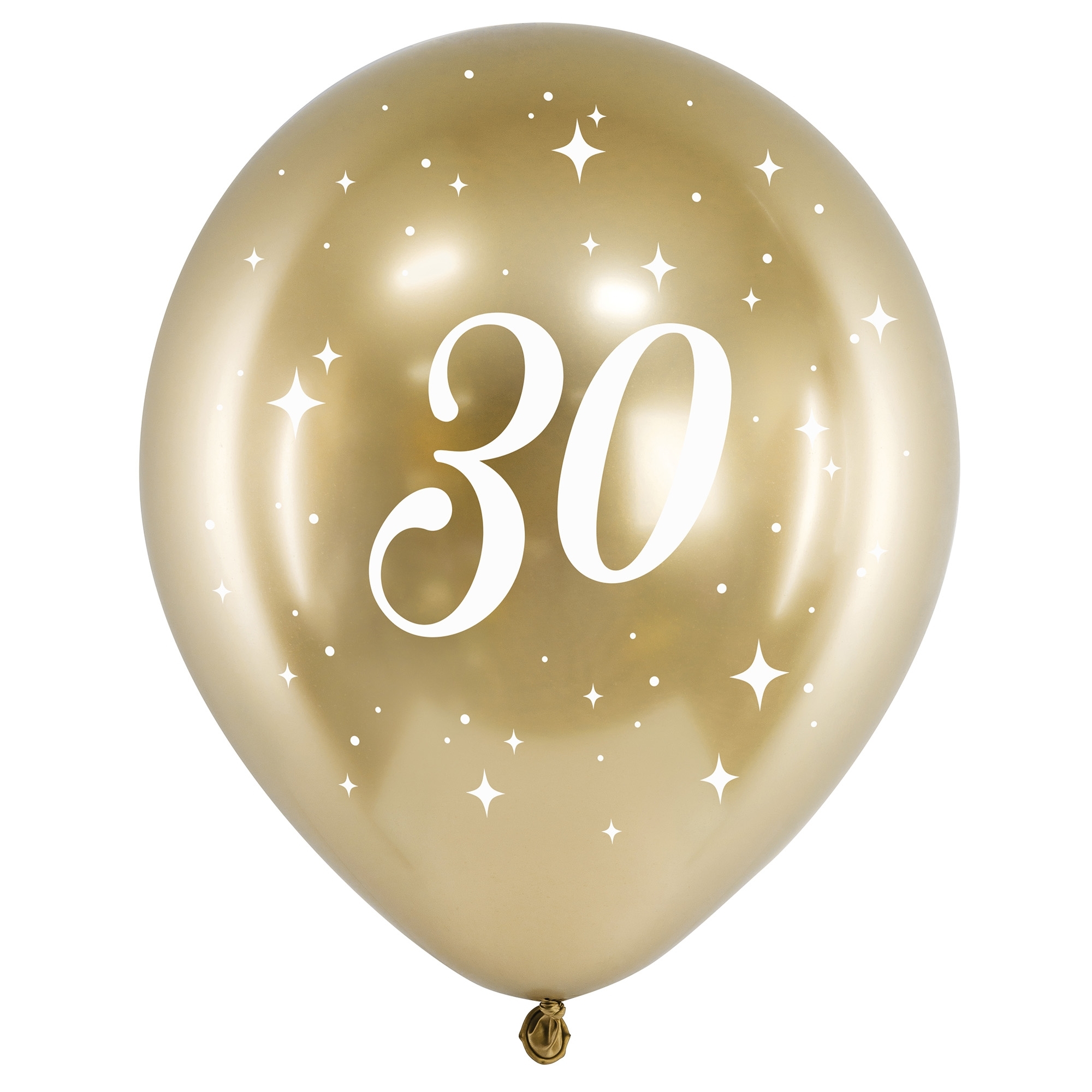 6 Latexballons im Set "30" Gold Ballon