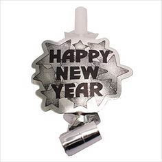 6 Happy New Year Blowouts Silber