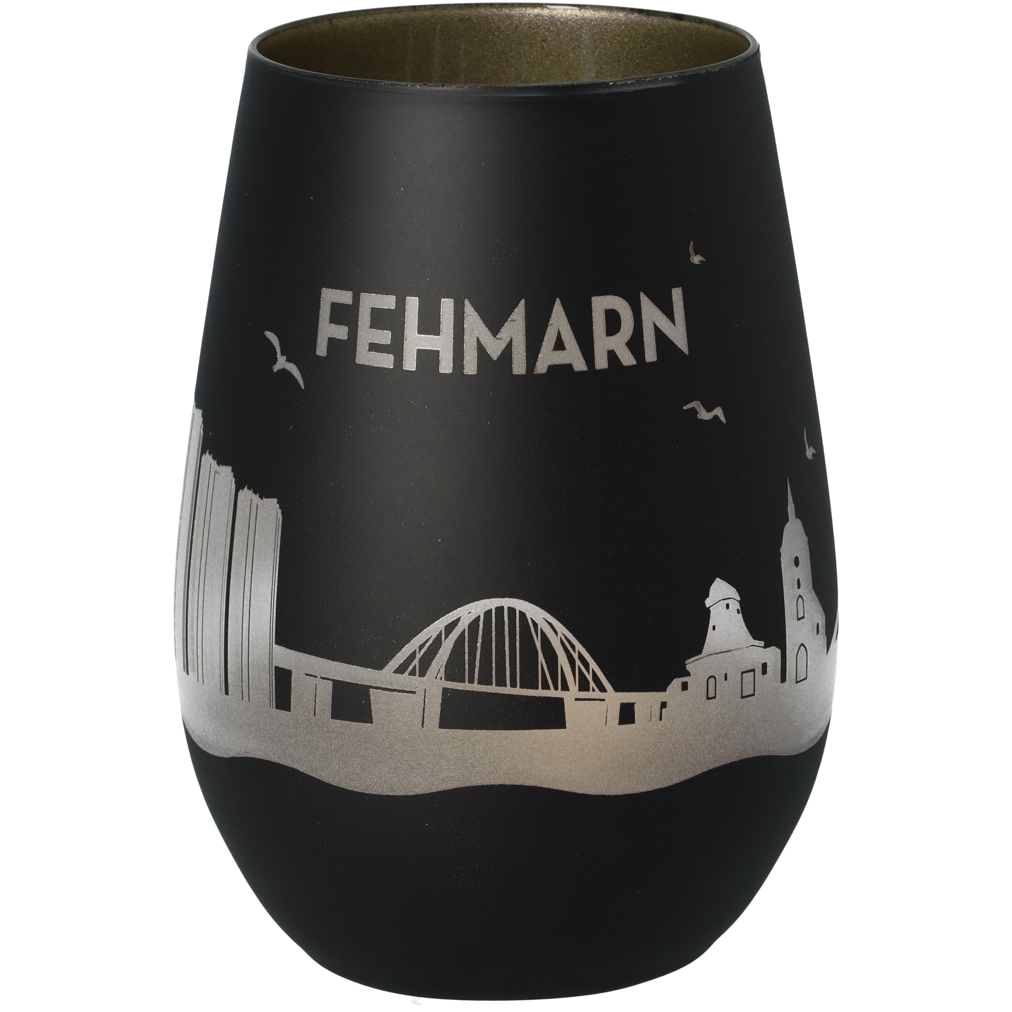 Windlicht Skyline Fehmarn Schwarz/Gold Windlicht Skyline Fehmarn Schwarz/Gold