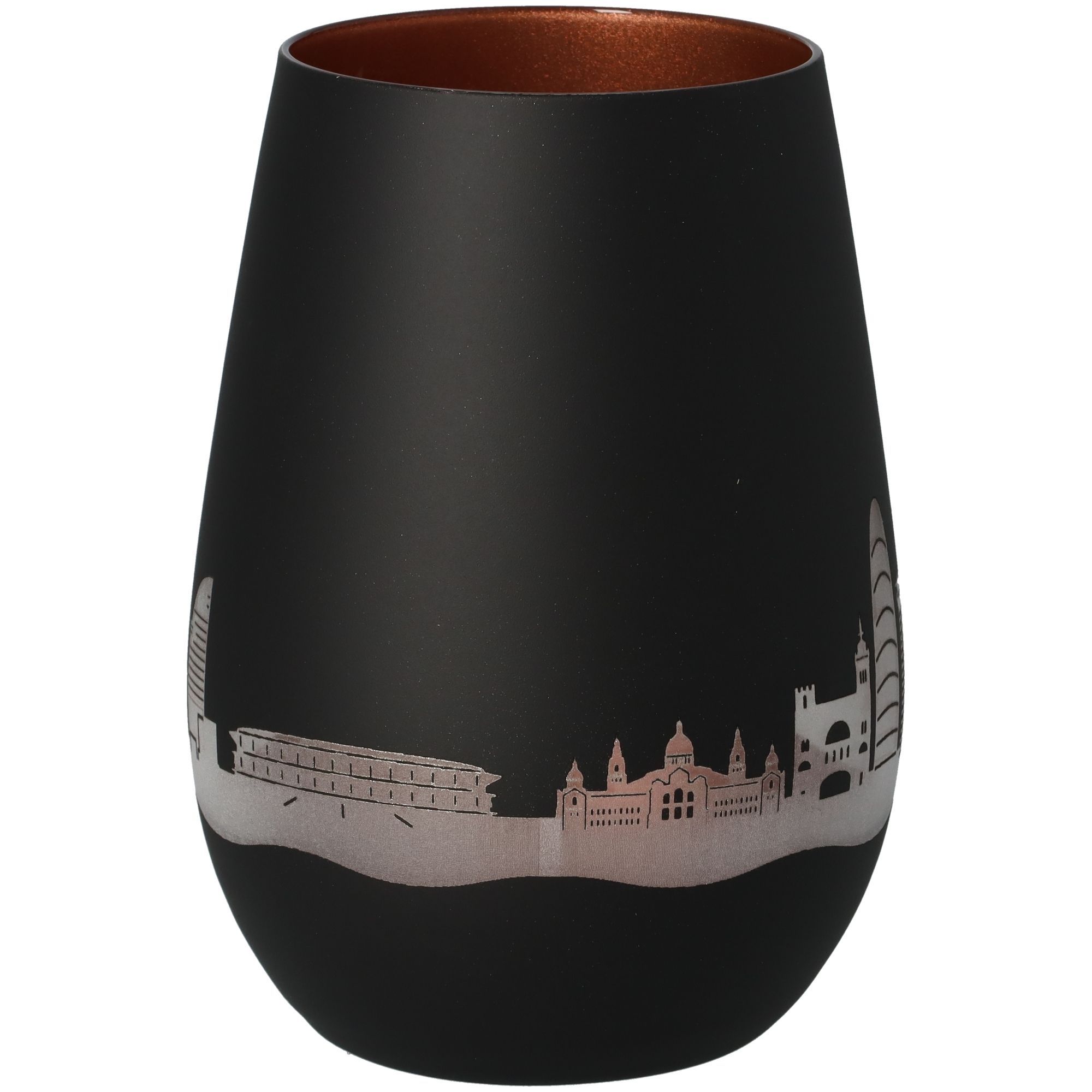 Windlicht Skyline Barcelona Schwarz/Bronze Töpferei, Krug, Vase