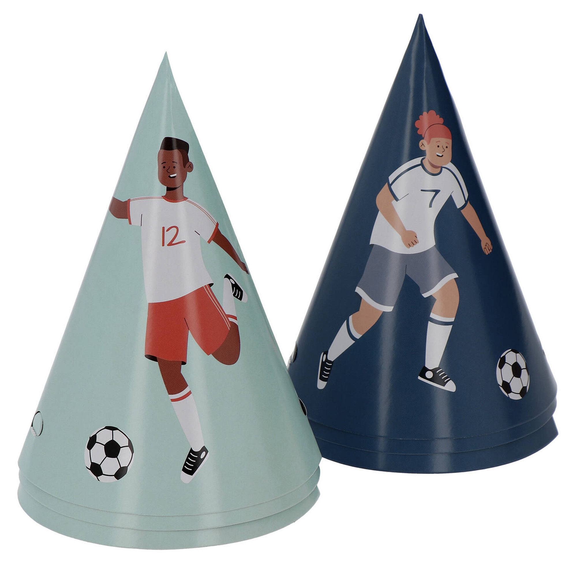 6 Partyhüte "Fußball" Bekleidung, Hut, Kegel, Person, Fußball
