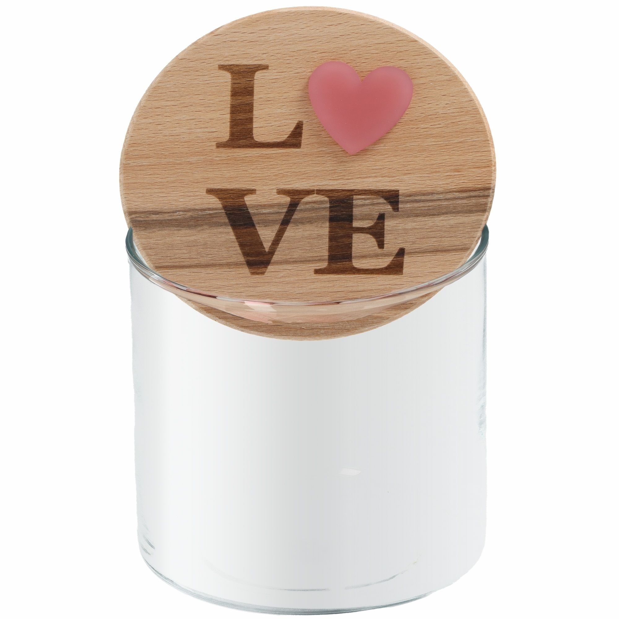 love, holzdeckel, glasbehälter, valentinstag, valentines geschenk