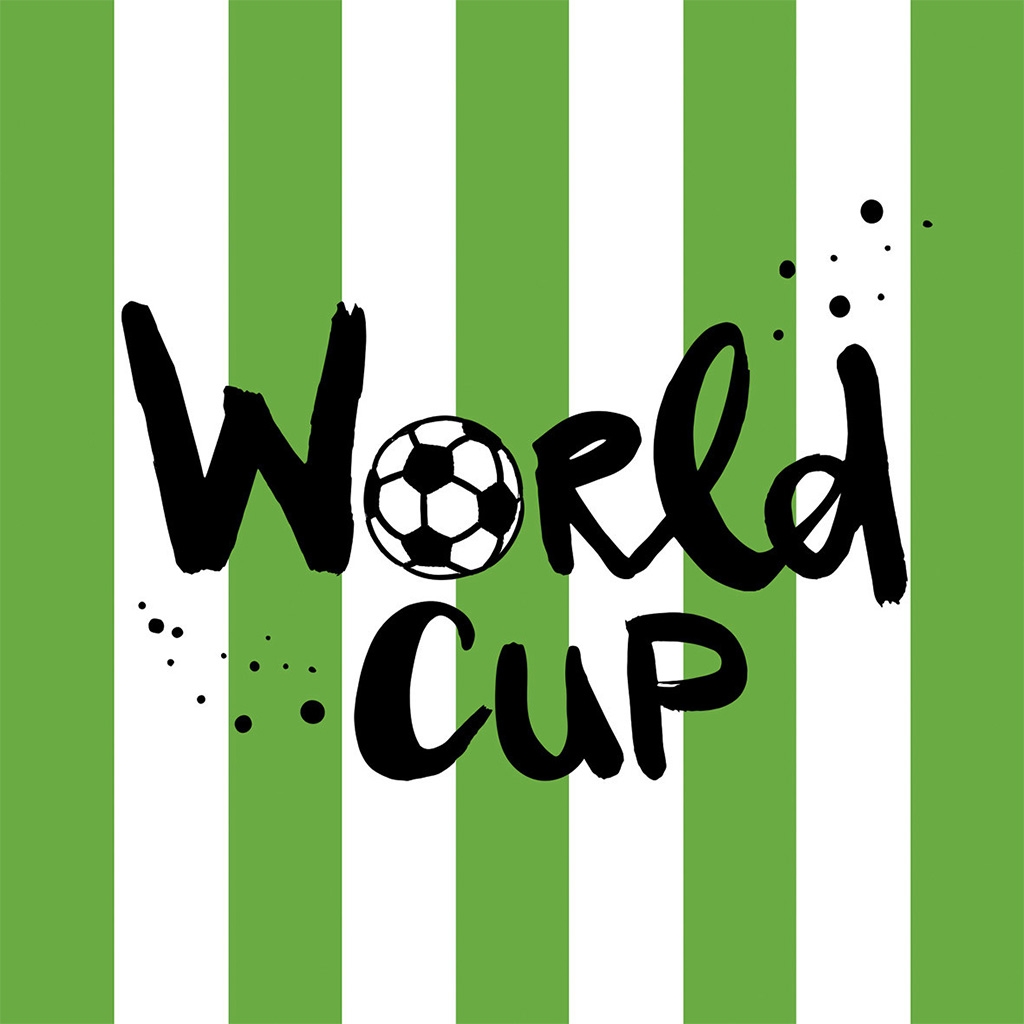 20 Cocktailservietten "World Cup" 25x25cm