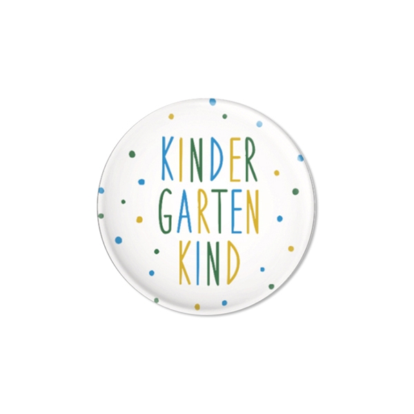 Button "Kindergartenkind", Konfetti blau