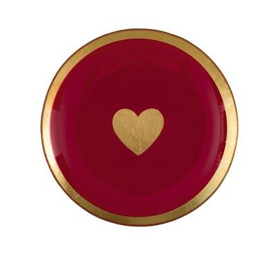 Glasteller "♥",Pink/Gold - M Glasteller "♥",Pink/Gold - M