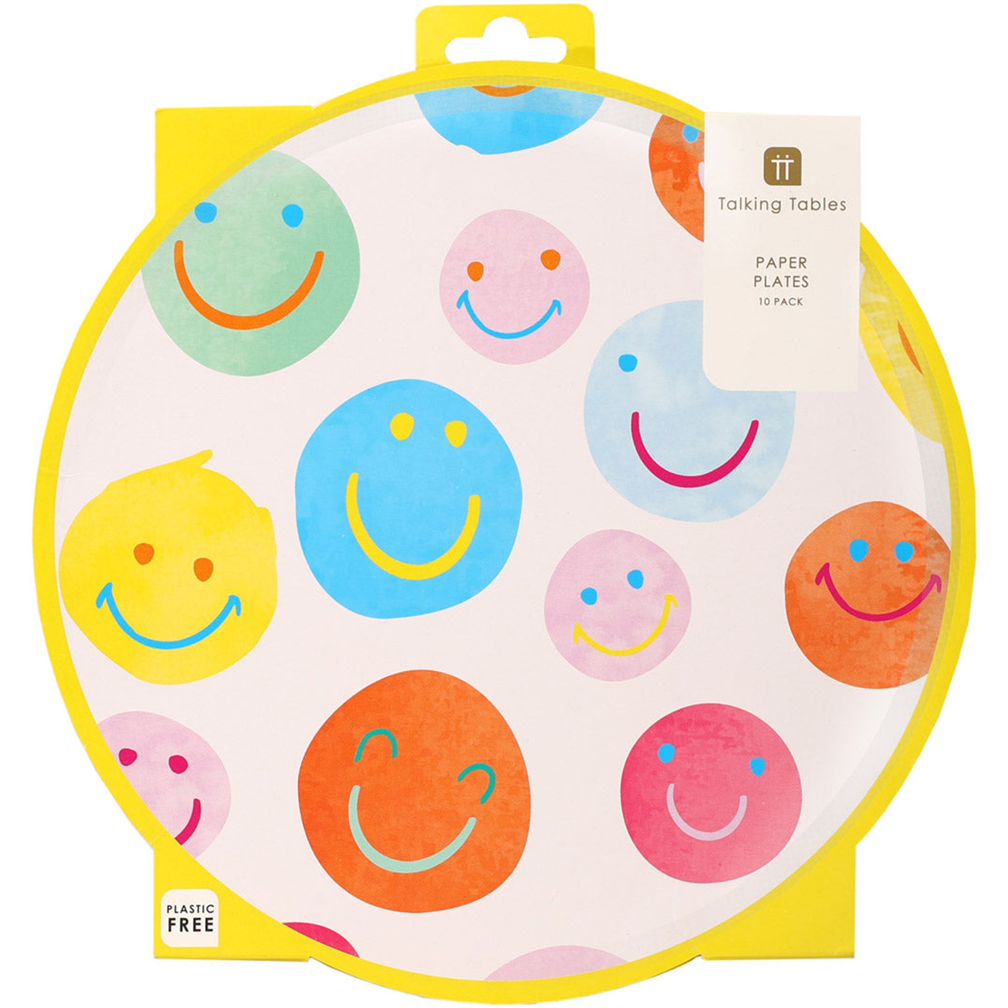 Pappteller "Happy Face" 10 Stück, 25cm Muster