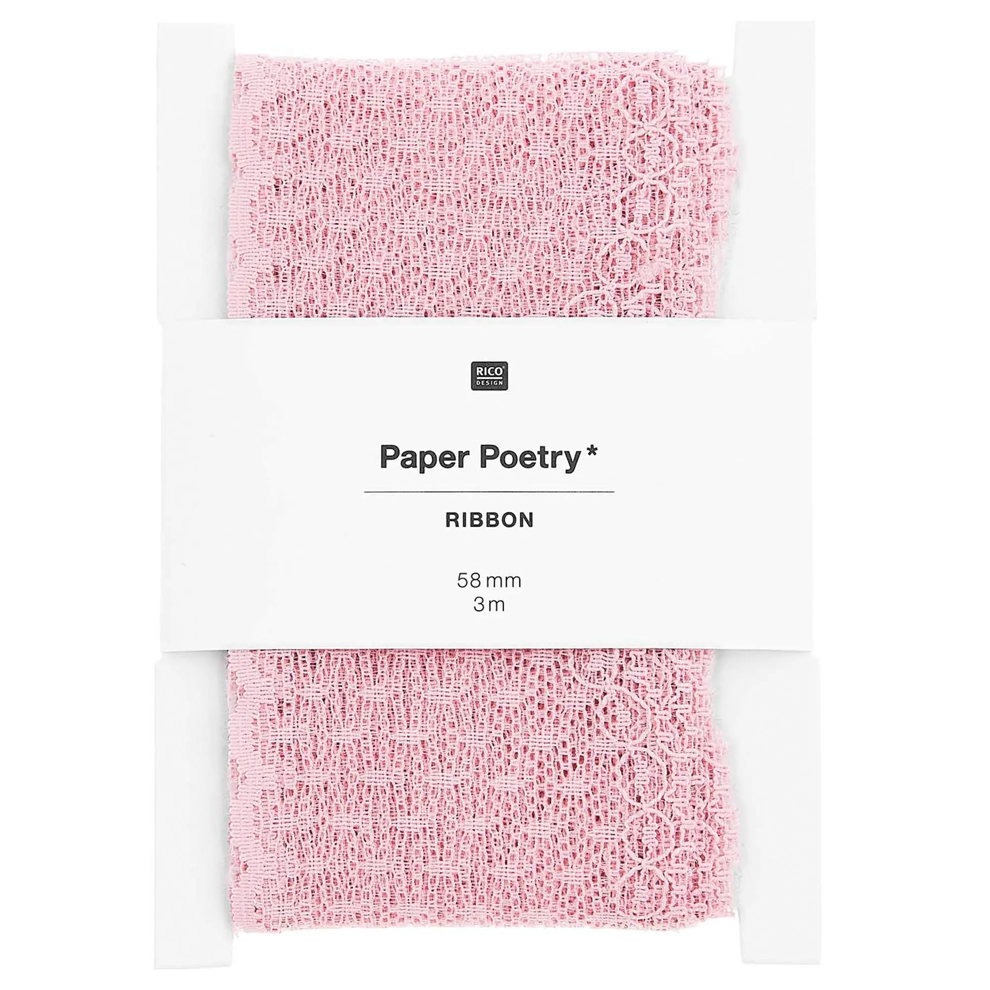 Spitzenband Pünktchen, Rosa 58mm / 3m