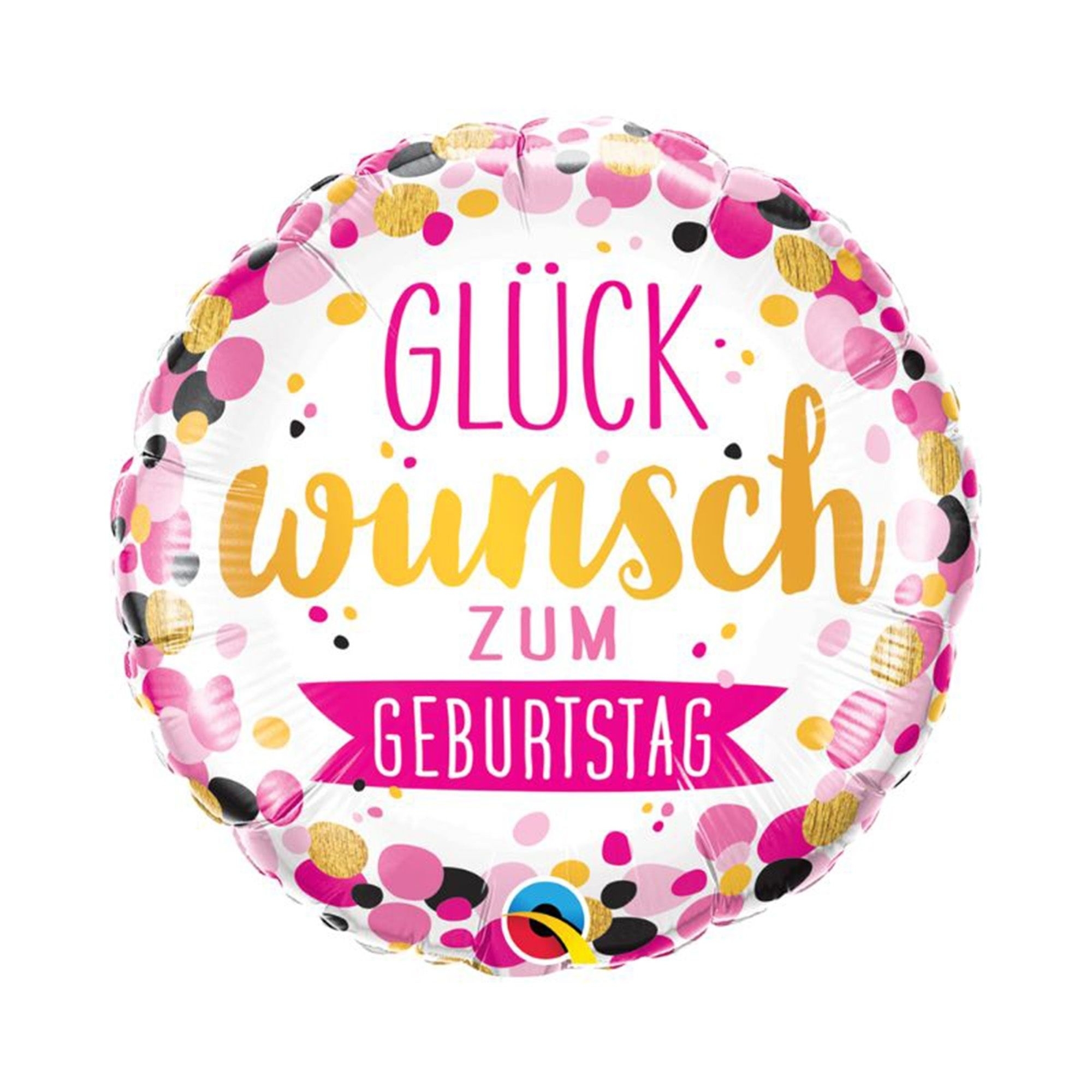 Folienballon "Glückwunsch zum Geburtstag" 45cm Geburtstagstorte, Torte, Sahne, Windel, Leute