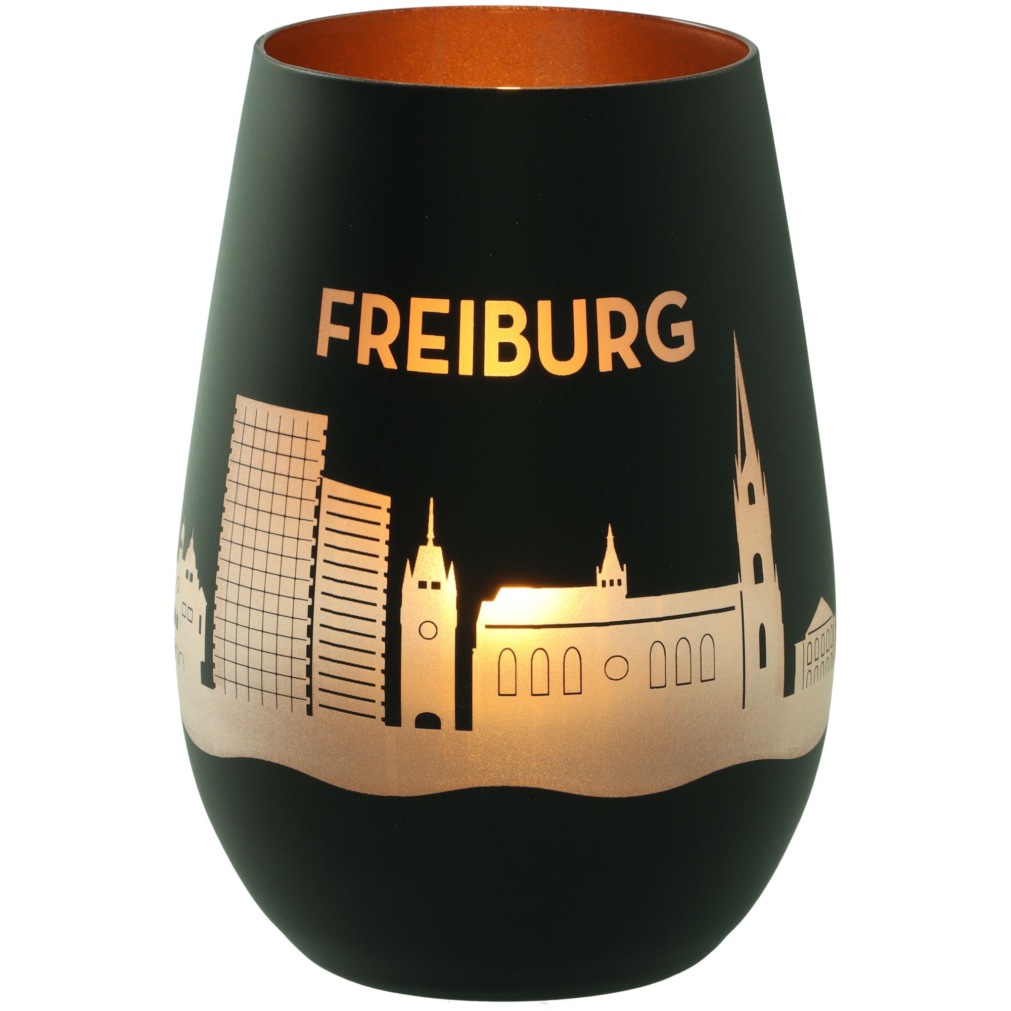 Windlicht Skyline Freiburg Schwarz/Bronze Windlicht Skyline Freiburg Schwarz/Bronze