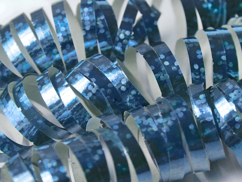 Luftschlangen Holographic Türkisblau