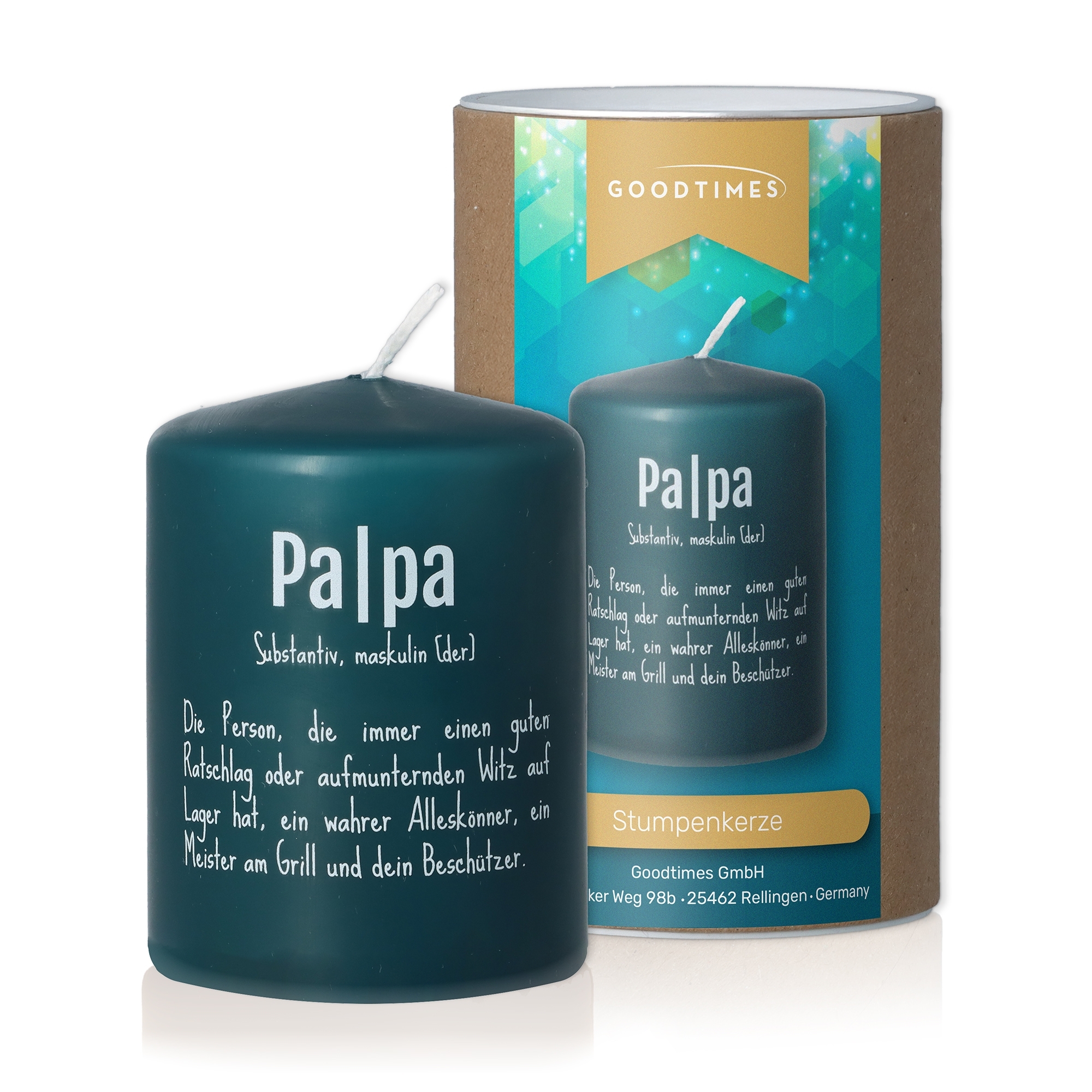Kerze Petrol "Papa Definition" Kerze