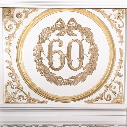 60, gold, decorative, medallion, wreath