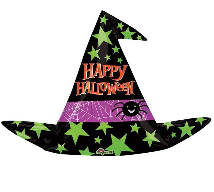 Folienballon Happy Halloween Hexenhut 39x68 cm