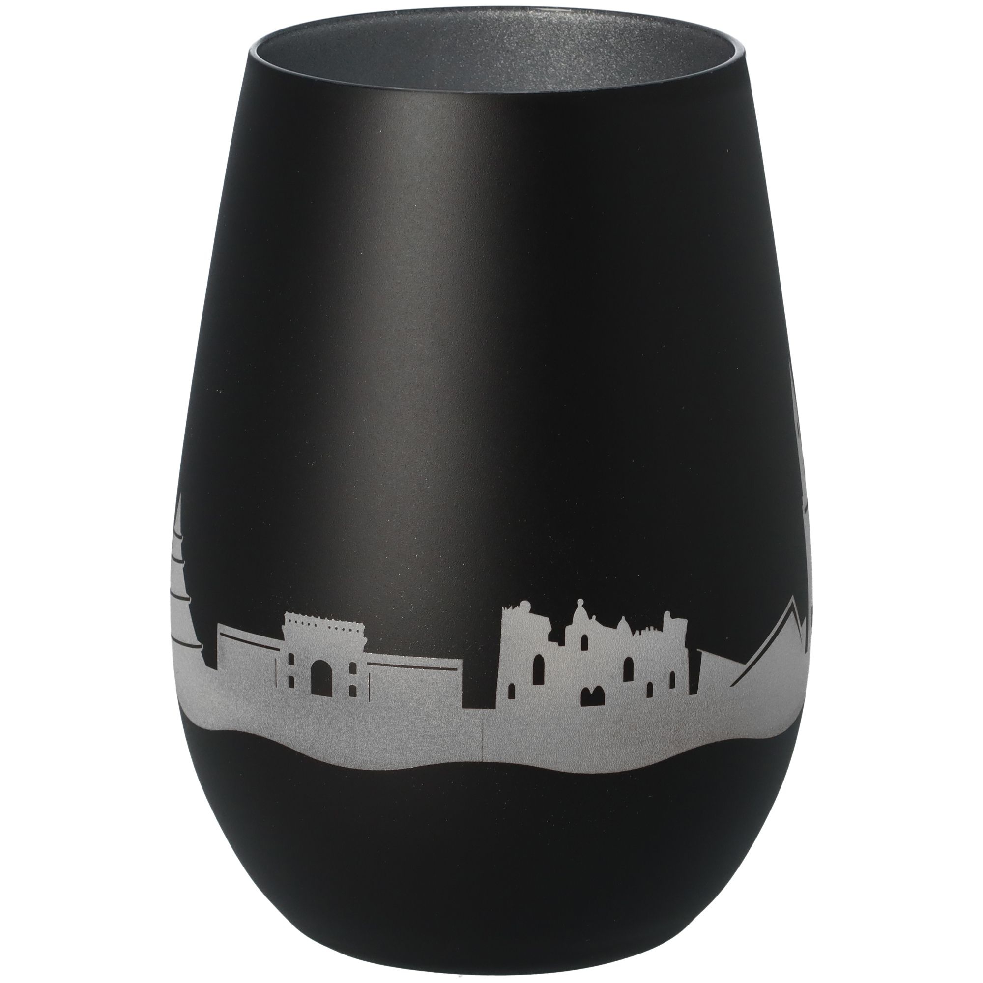 Windlicht Skyline Magdeburg Schwarz/Silber Windlicht Skyline Magdeburg Schwarz/Silber