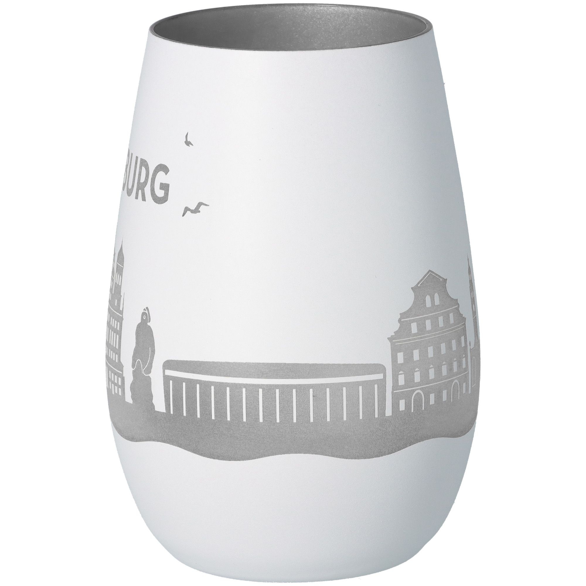 Windlicht Skyline Augsburg Weiß/Silber Windlicht Skyline Augsburg Weiß/Silber