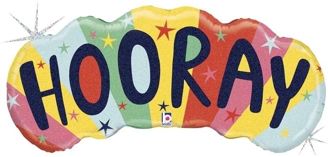 Folienballon "Hooray" 104cm Folienballon "Hooray" 104cm
