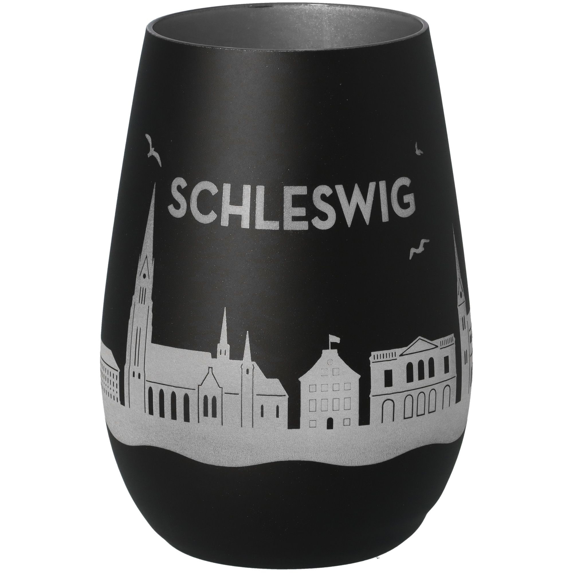 Windlicht Skyline Schleswig Schwarz/Silber