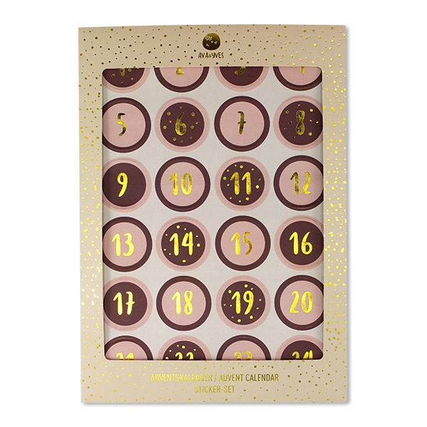 Adventskalender Sticker Rosa/Aubergine Adventskalender Sticker Rosa/Aubergine