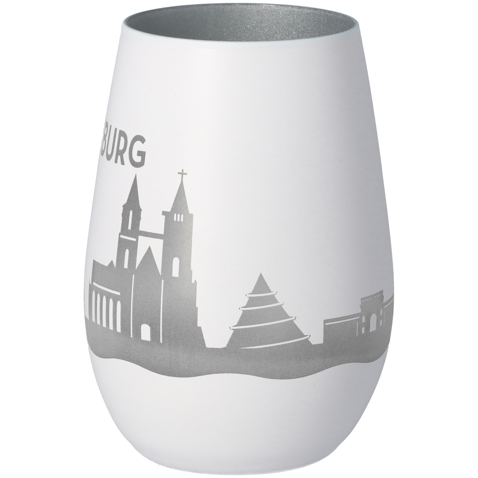 Windlicht Skyline Magdeburg Weiß/Silber Windlicht Skyline Magdeburg Weiß/Silber