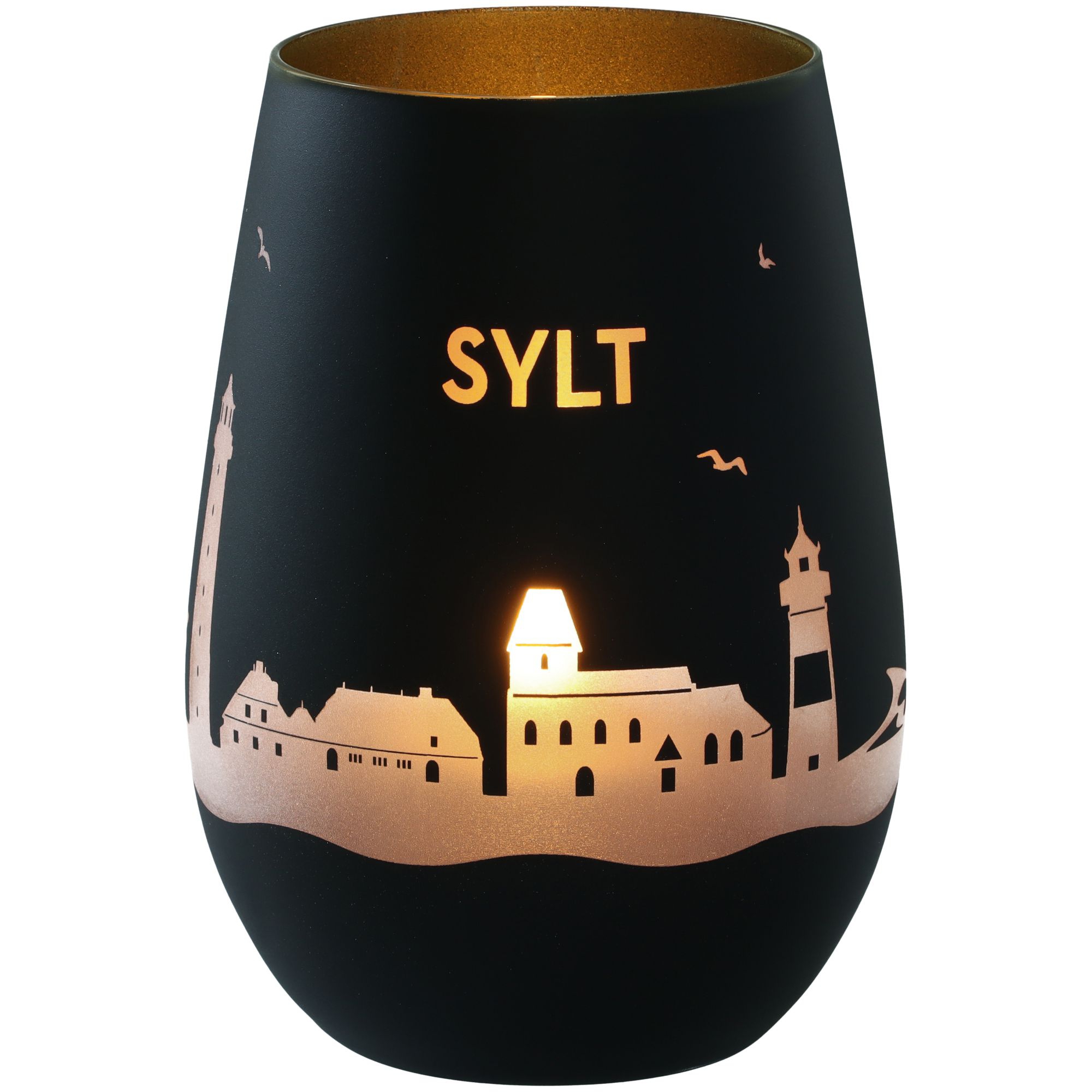 Windlicht Skyline Sylt Schwarz/Gold Windlicht Skyline Sylt Schwarz/Gold