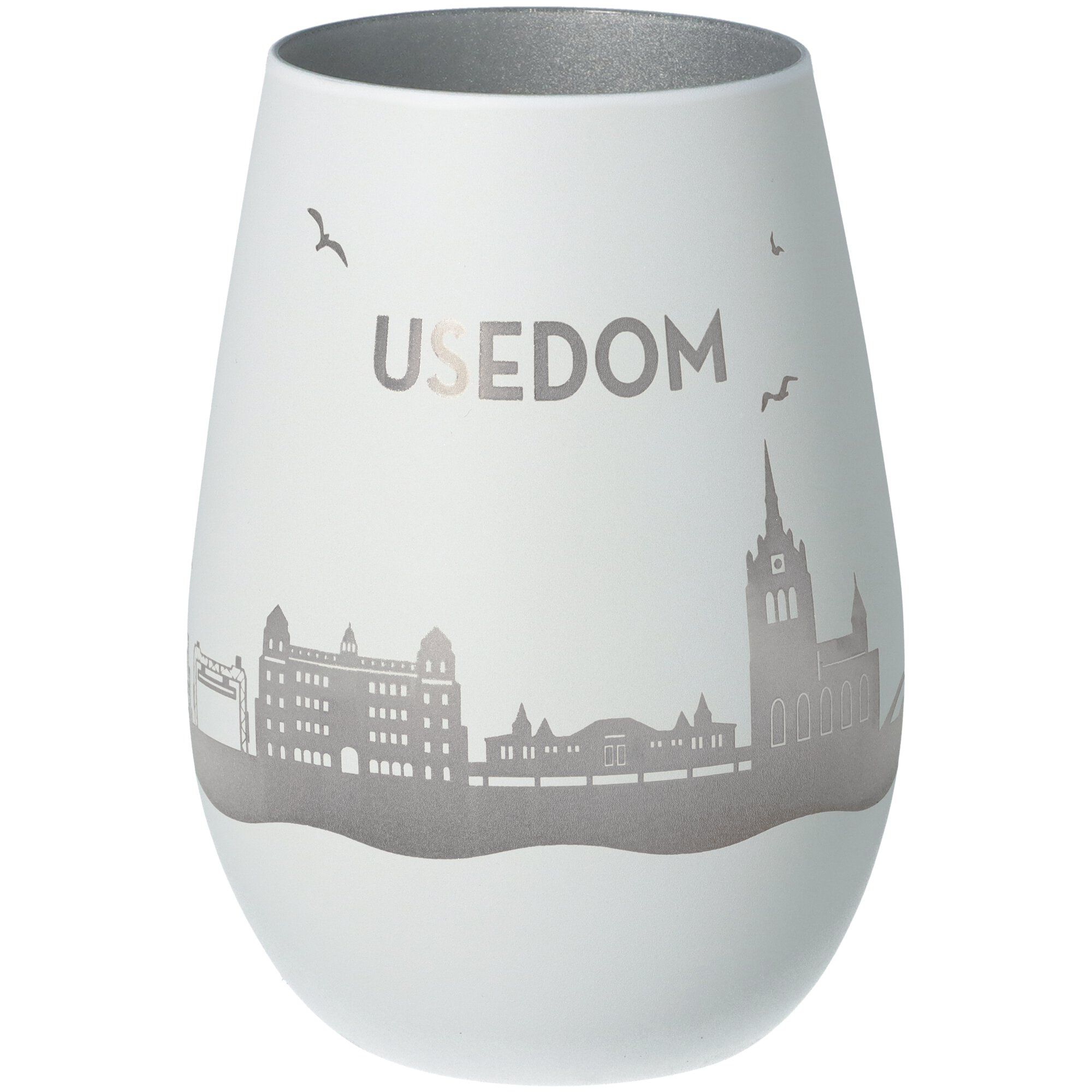 Windlicht Skyline Usedom Weiß/Silber Windlicht Skyline Usedom Weiß/Silber