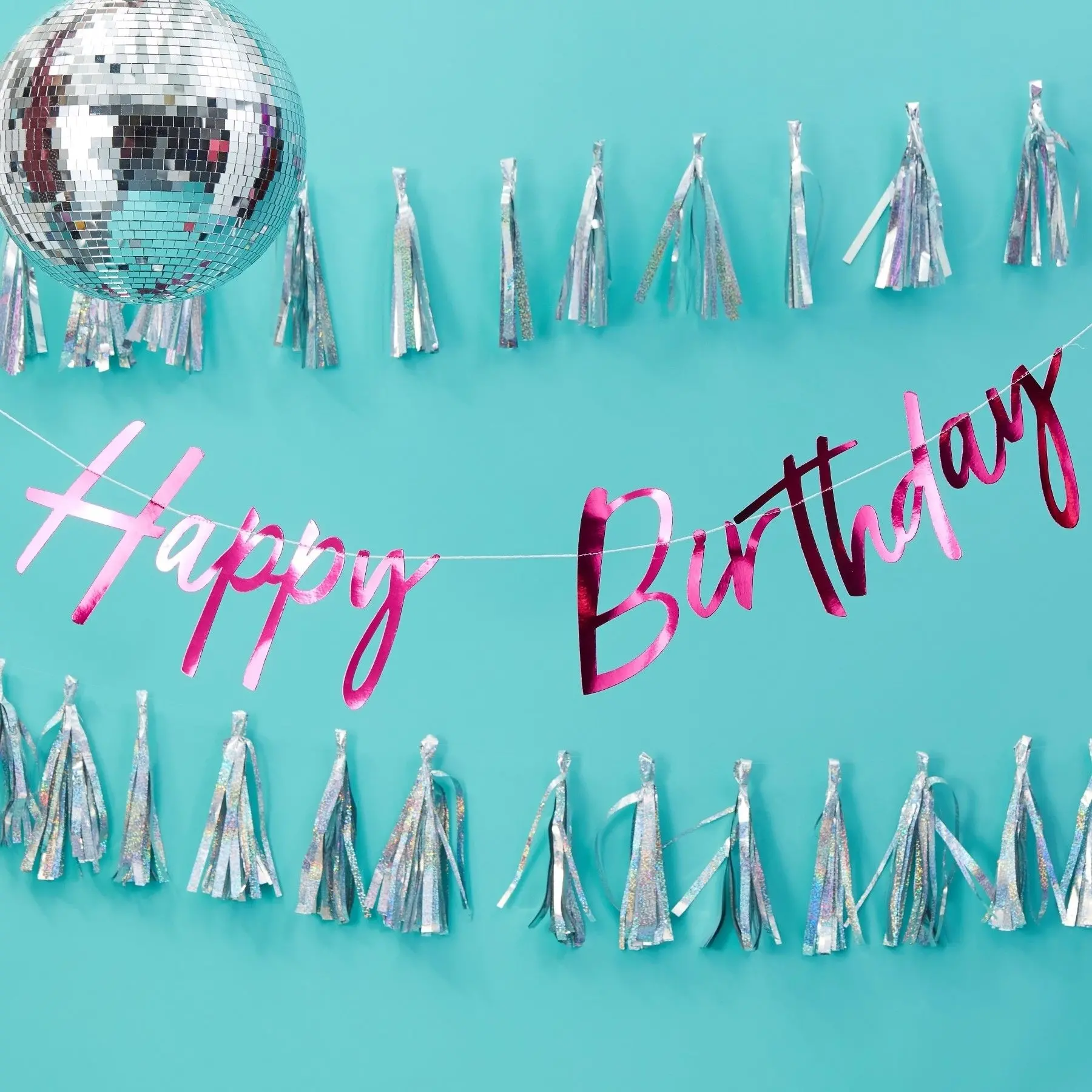 Good Vibes - Hot Pink "Happy Birthday" Geburtstagsgirlande