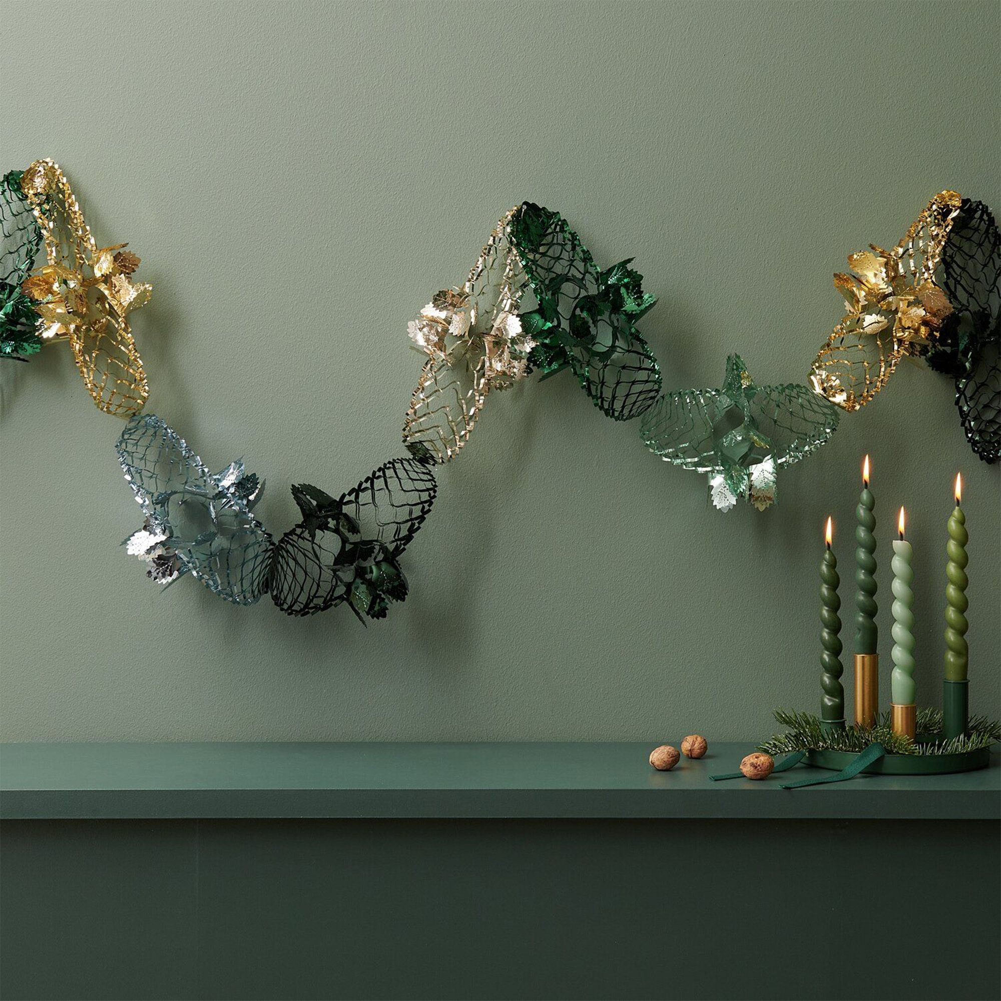 Foliengirlande "Mint/Gold"