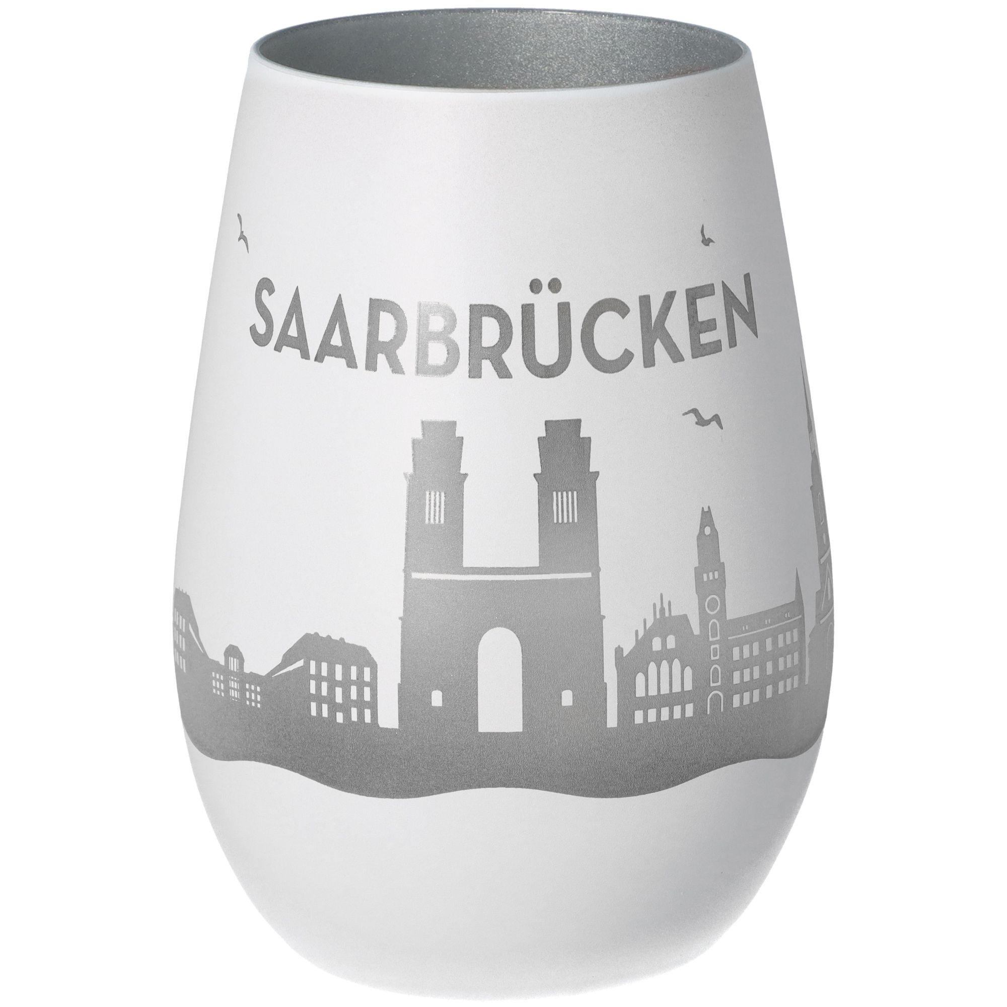 Windlicht Skyline Saarbrücken Weiß/Silber Windlicht Skyline Saarbrücken Weiß/Silber