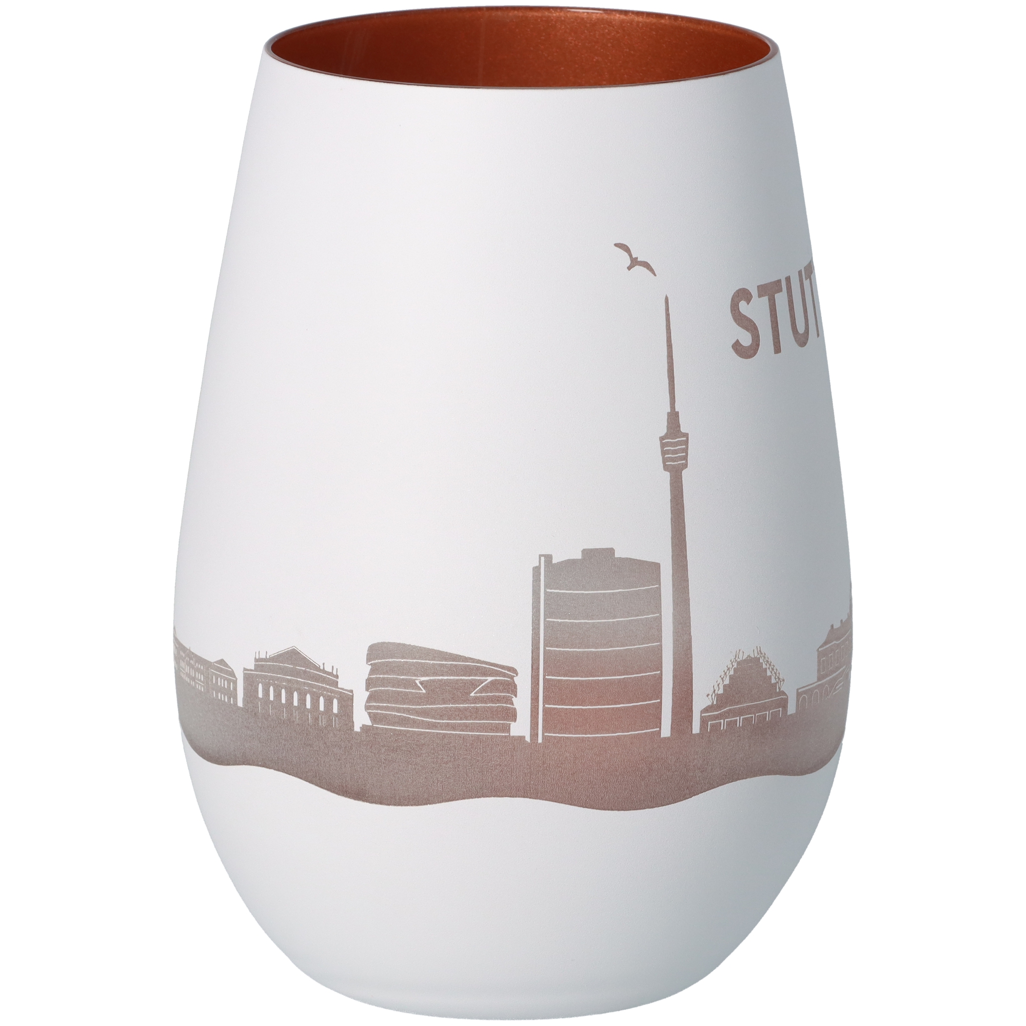 Windlicht Skyline Stuttgart Weiß/Bronze Windlicht Skyline Stuttgart Weiß/Bronze