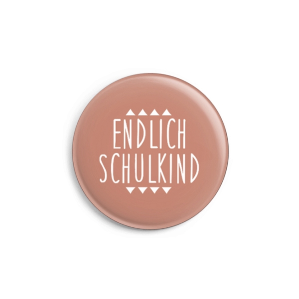 Button "Endlich Schulkind", Altrosa