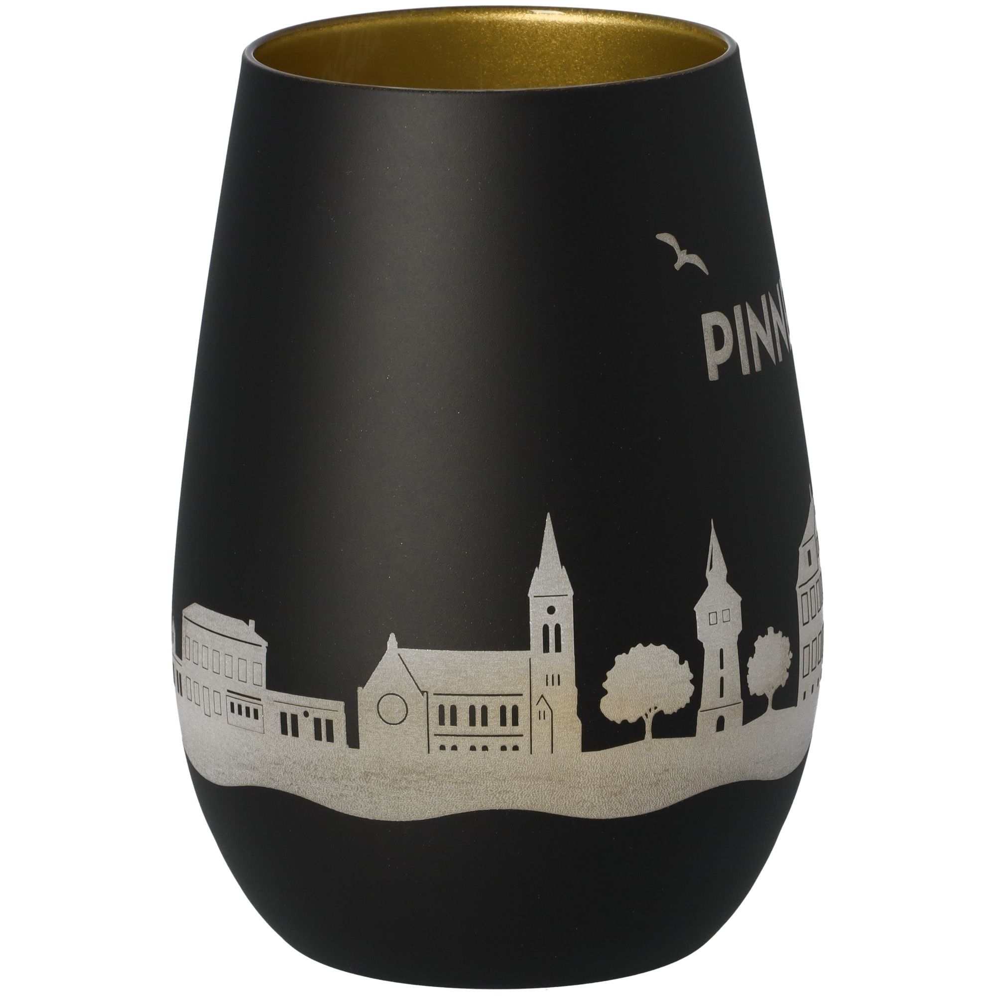 Windlicht Skyline Pinneberg Schwarz/Gold Töpferei, Krug, Lampe, Tasse