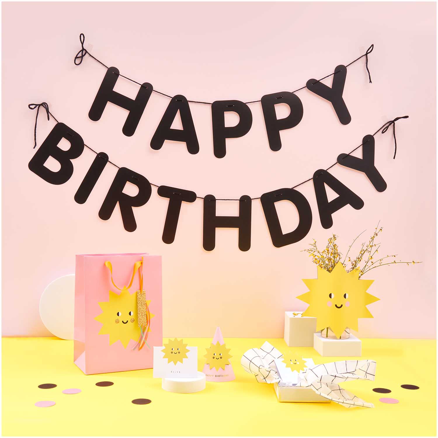 Girlande "Happy Birthday" Schwarz Girlande "Happy Birthday" Schwarz