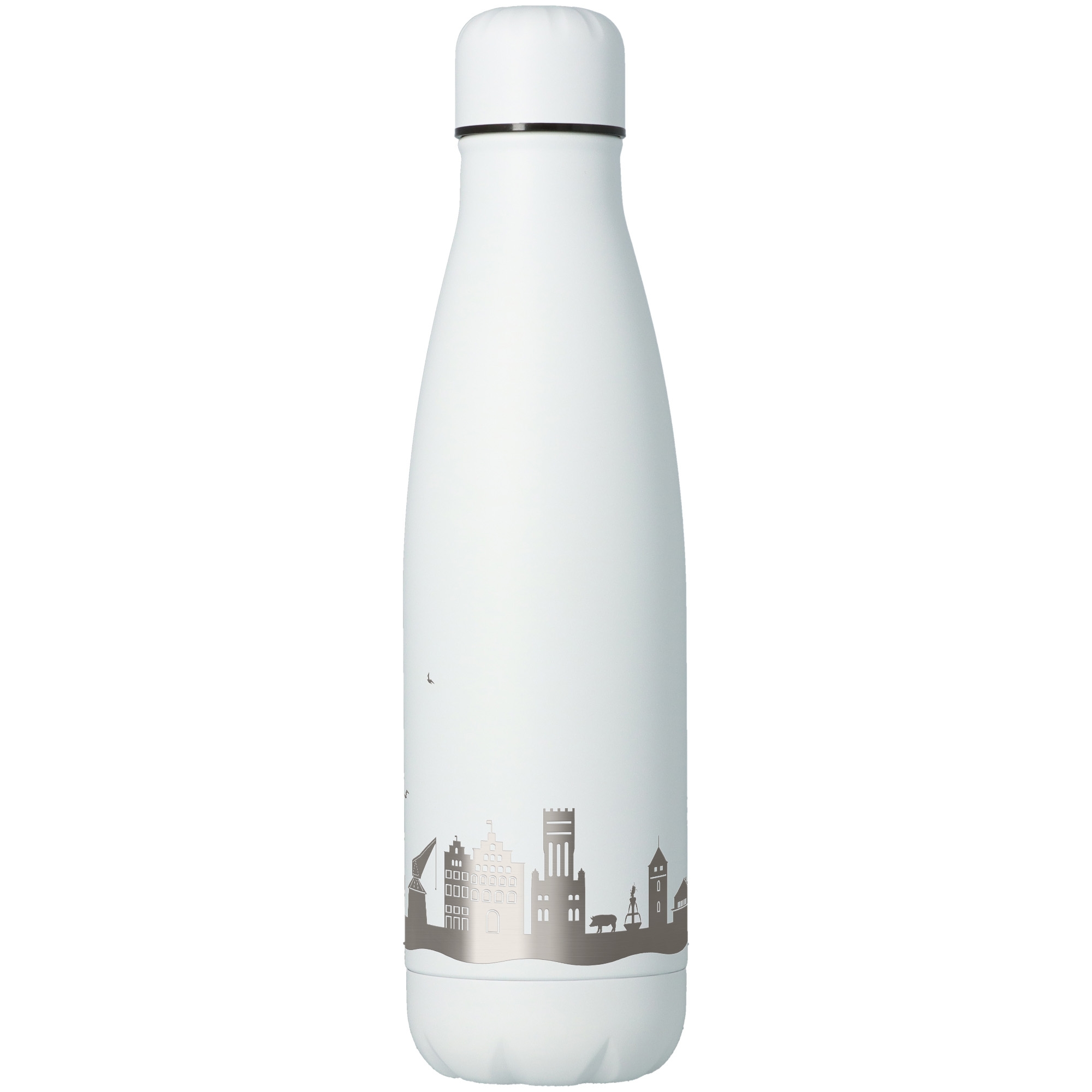 Trinkflasche Skyline Lüneburg Weiß 500ml Flasche, Wasserflasche