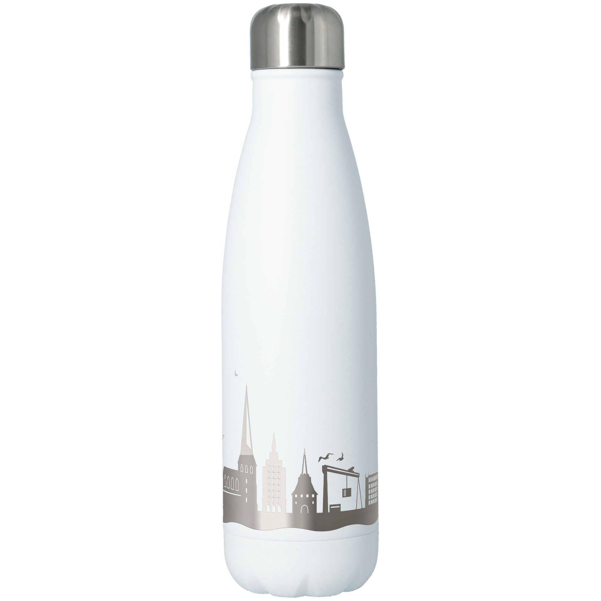 Trinkflasche Skyline Rostock Weiß 500ml