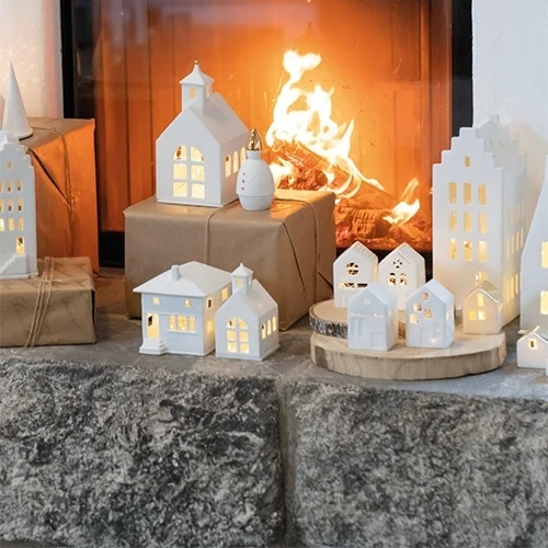 Deko Häuser, Weihnachtsdeko, Lichter, Porzellan/Porzellanhaus, Kerzenlicht