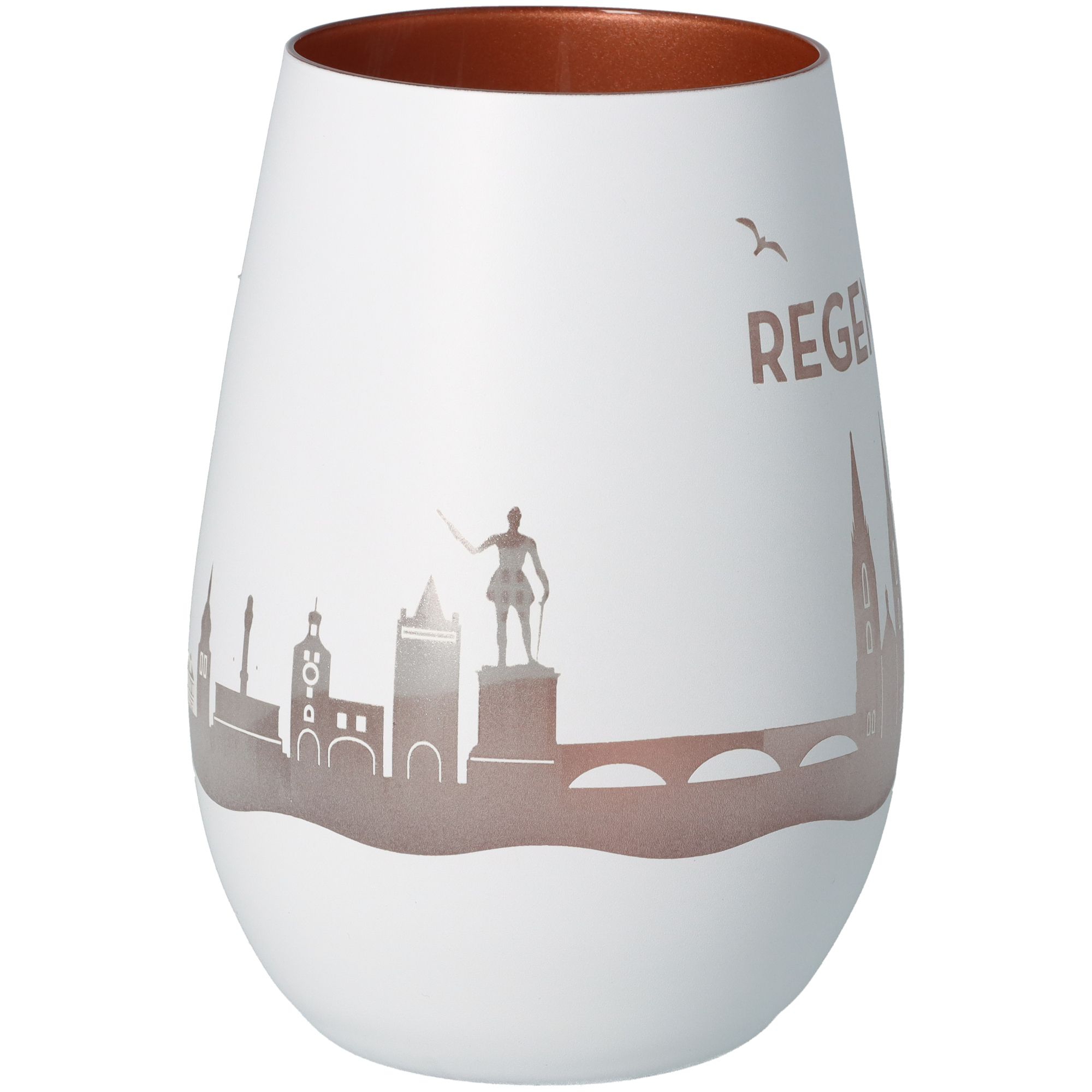 Windlicht Skyline Regensburg Weiß/Bronze Windlicht Skyline Regensburg Weiß/Bronze