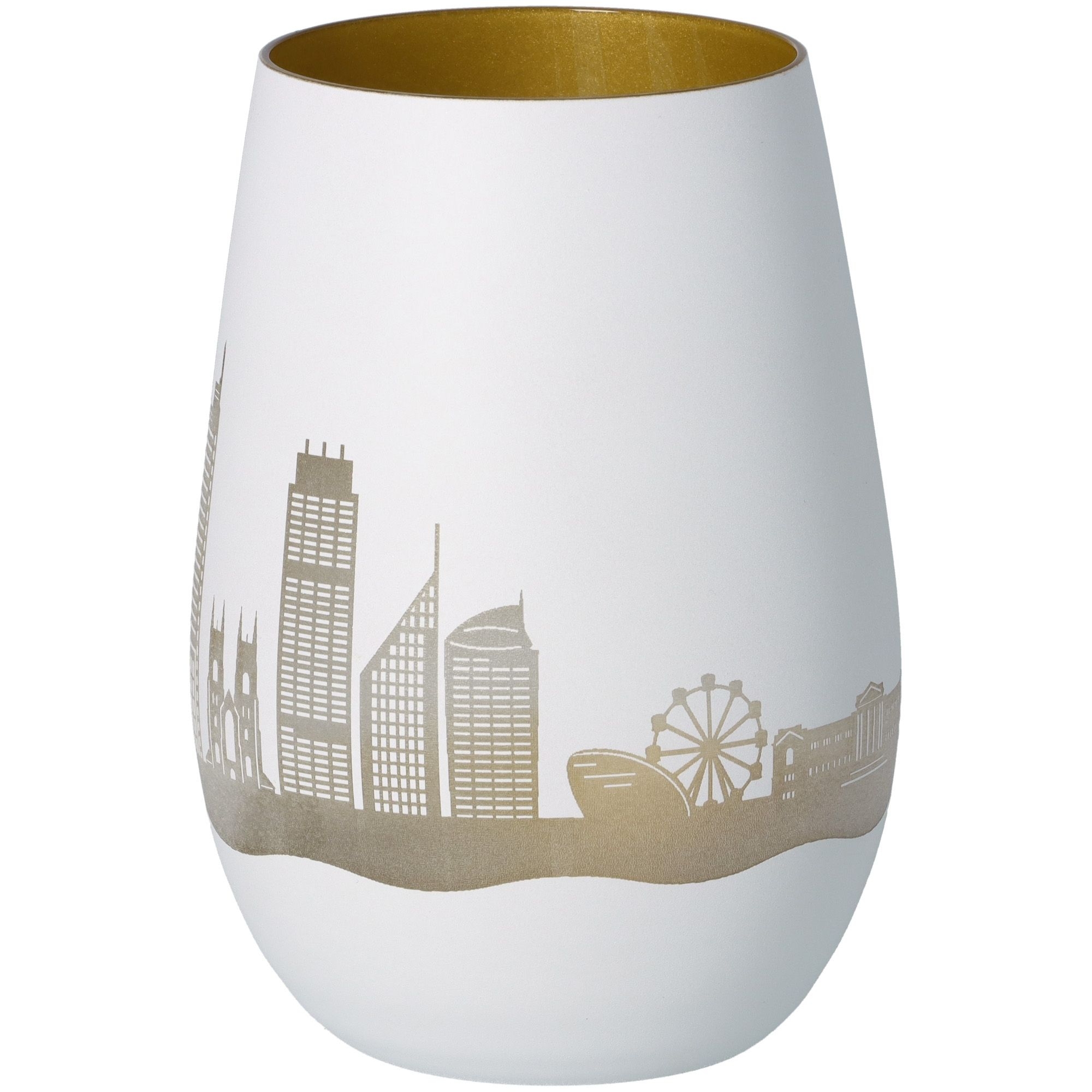 Windlicht Skyline Sydney Weiß/Gold Töpferei, Krug, Vase, Kunst, Porzellan