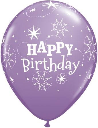 Qualatex Latexballon Happy Birthday Assorted Purple Violet / Spring Lilac Ø 30cm