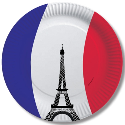 Frankreich - 10 Pappteller Essen, Mahlzeit, Gericht, porzellan, Servierplatte